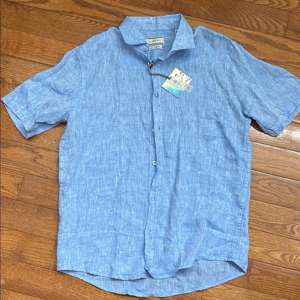 Cubavera Sky Blue Casual Button Down Shirt